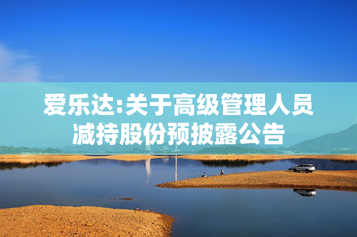 爱乐达:关于高级管理人员减持股份预披露公告